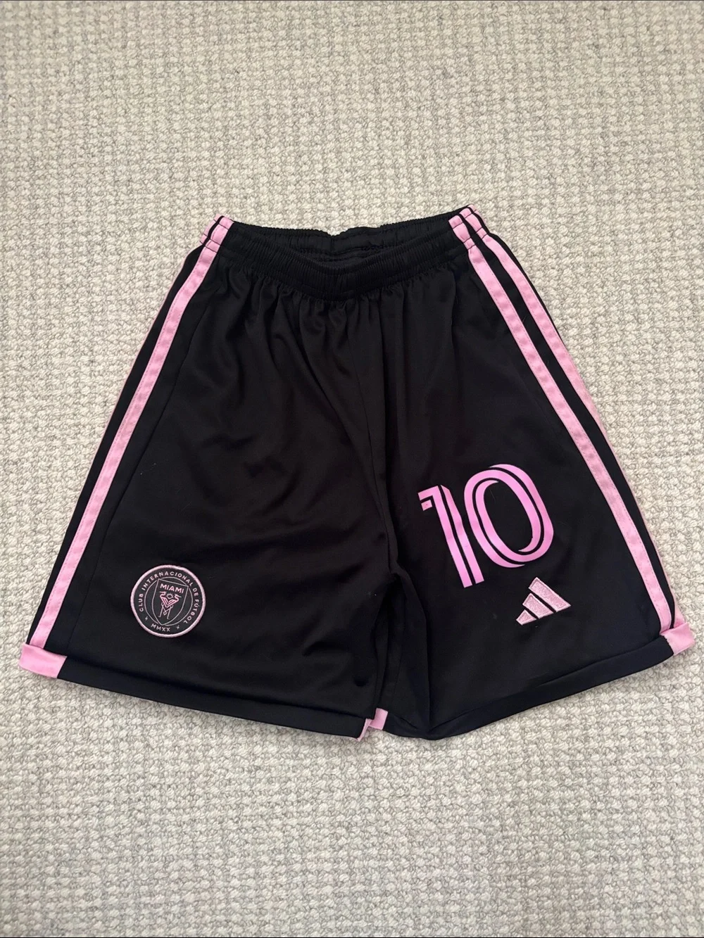 adidas Black & Pink Kids Soccer Jersey with Crew Logo